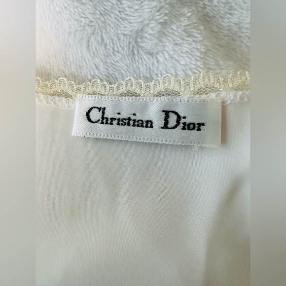 Vintage Christian Dior White Lace-Trim Chemise Size 34 or Size Small - Picture 9 of 13